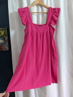 Pomander Place Tuckernuck Hazel Flutter Sleeve Pink A-Line Mini Dress Sz XS